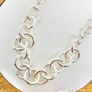 Silver Chain Link Adjustable Necklace